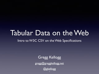 Tabular Data on the Web | PDF