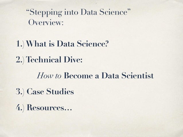 Smart Data Webinar Stepping Into Data Science Ppt