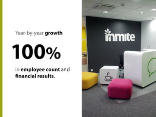 100%
Year-by-year growth
in employee count and
financial results.
 
