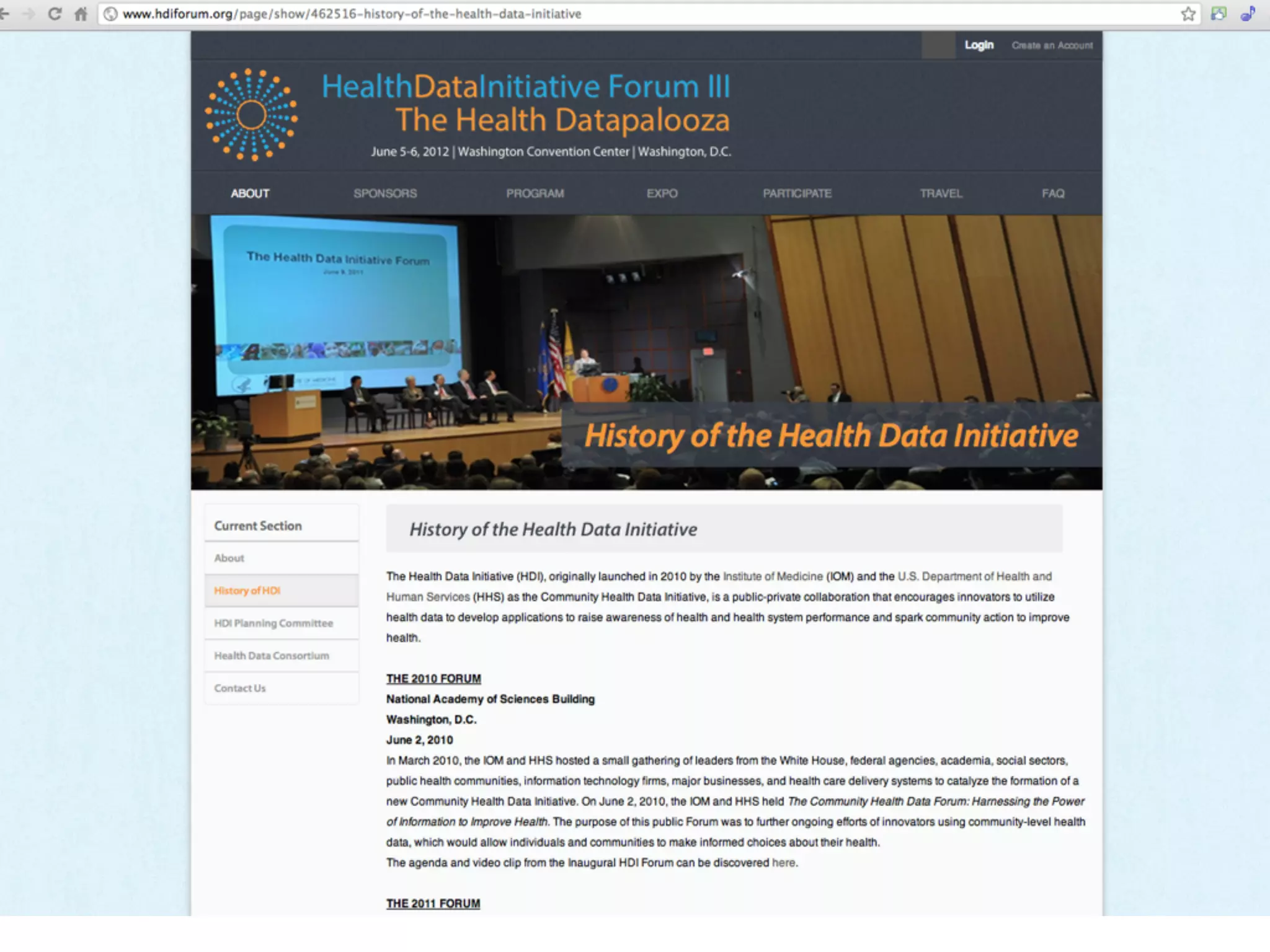  Health datapalooza
 