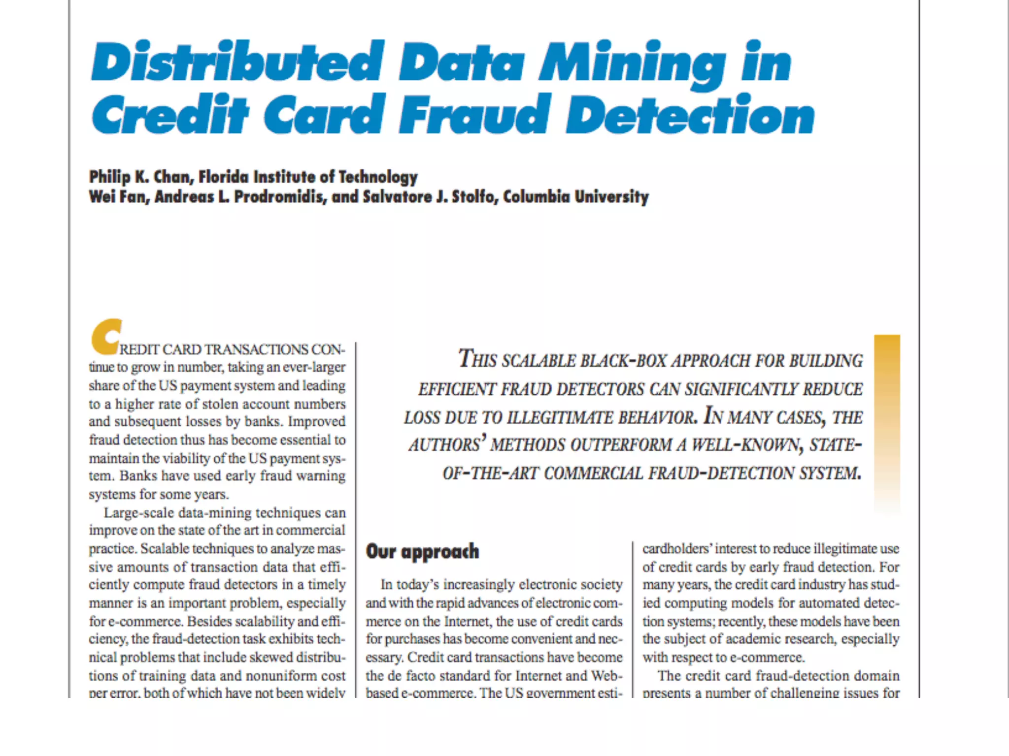  credit card fraud detection as an ec
 