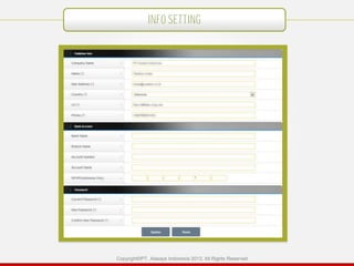 INFO SETTING

Copyright©PT. Adways Indonesia 2013. All Rights Reserved

 