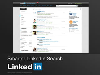 Smarter LinkedIn Search

©2013 LinkedIn Corporation. All Rights Reserved.
 