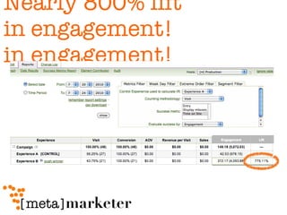 Nearly 800% lift  in engagement! in engagement! 