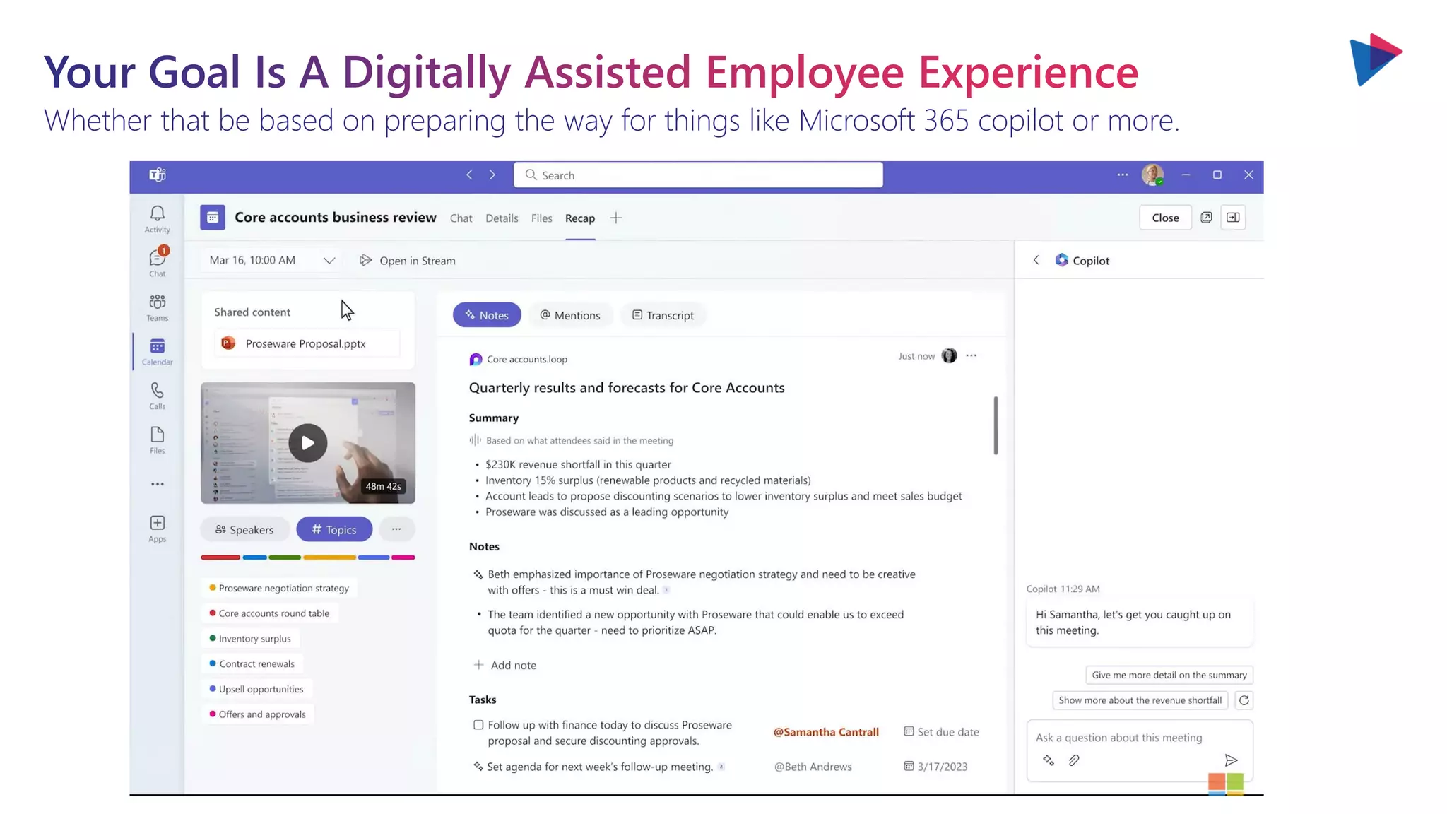 Whether that be based on preparing the way for things like Microsoft 365 copilot or more.
 