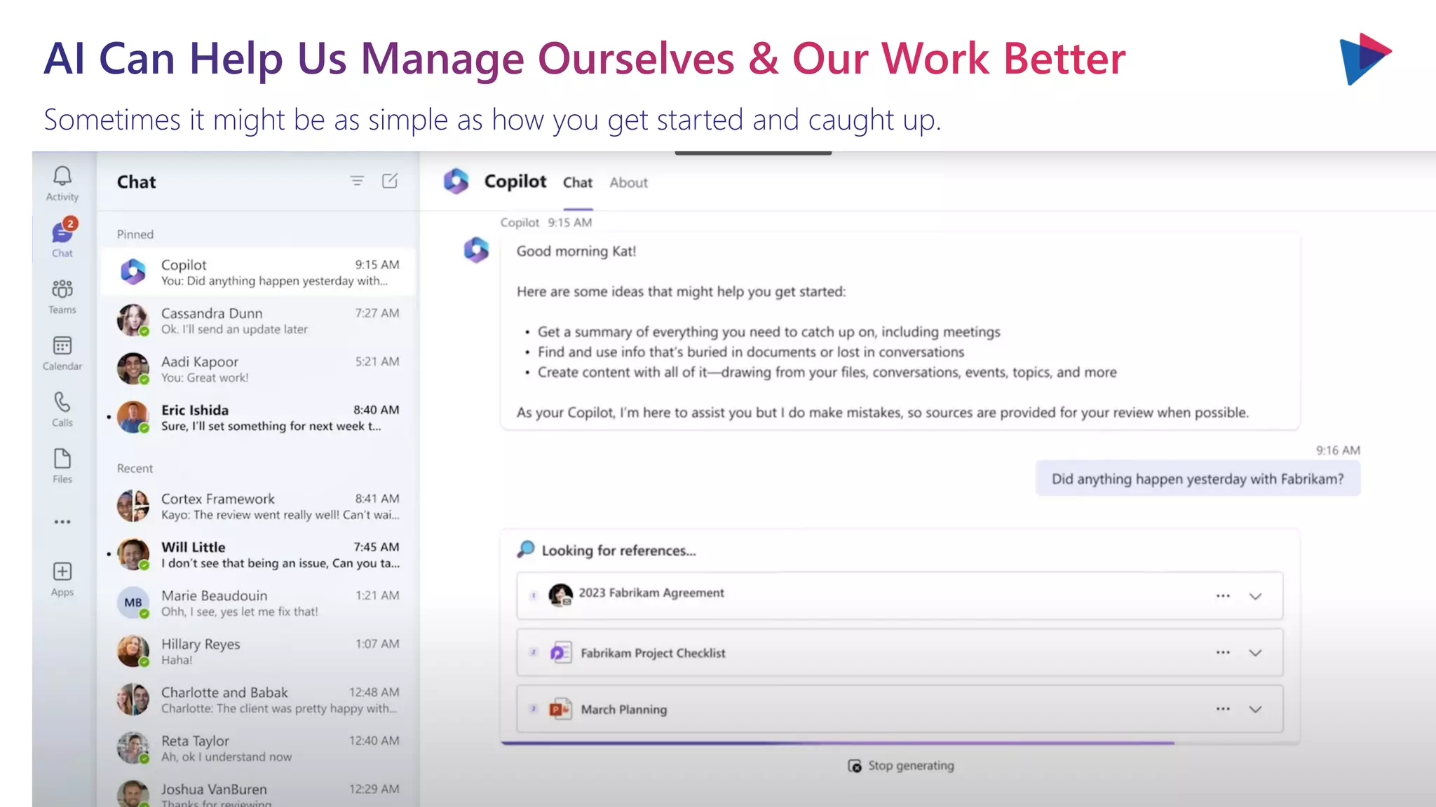 Sometimes it might be as simple as how you get started and caught up.
 