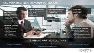 Key Workflow Requirements in Finance 
 