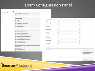 Exam Configuration Panel
 