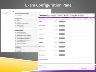 Exam Configuration Panel
 