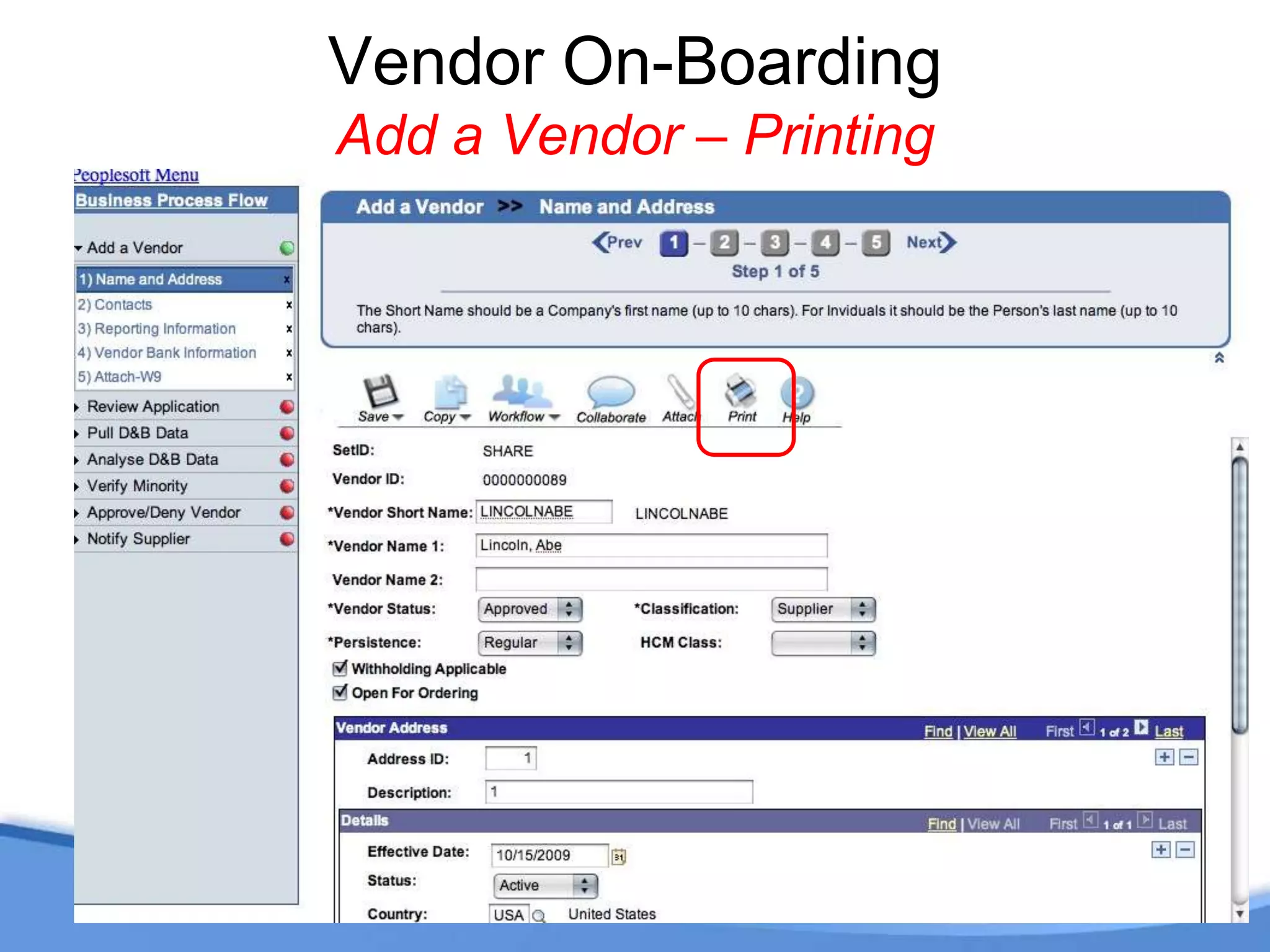 Vendor On-Boarding Add a Vendor - Copy