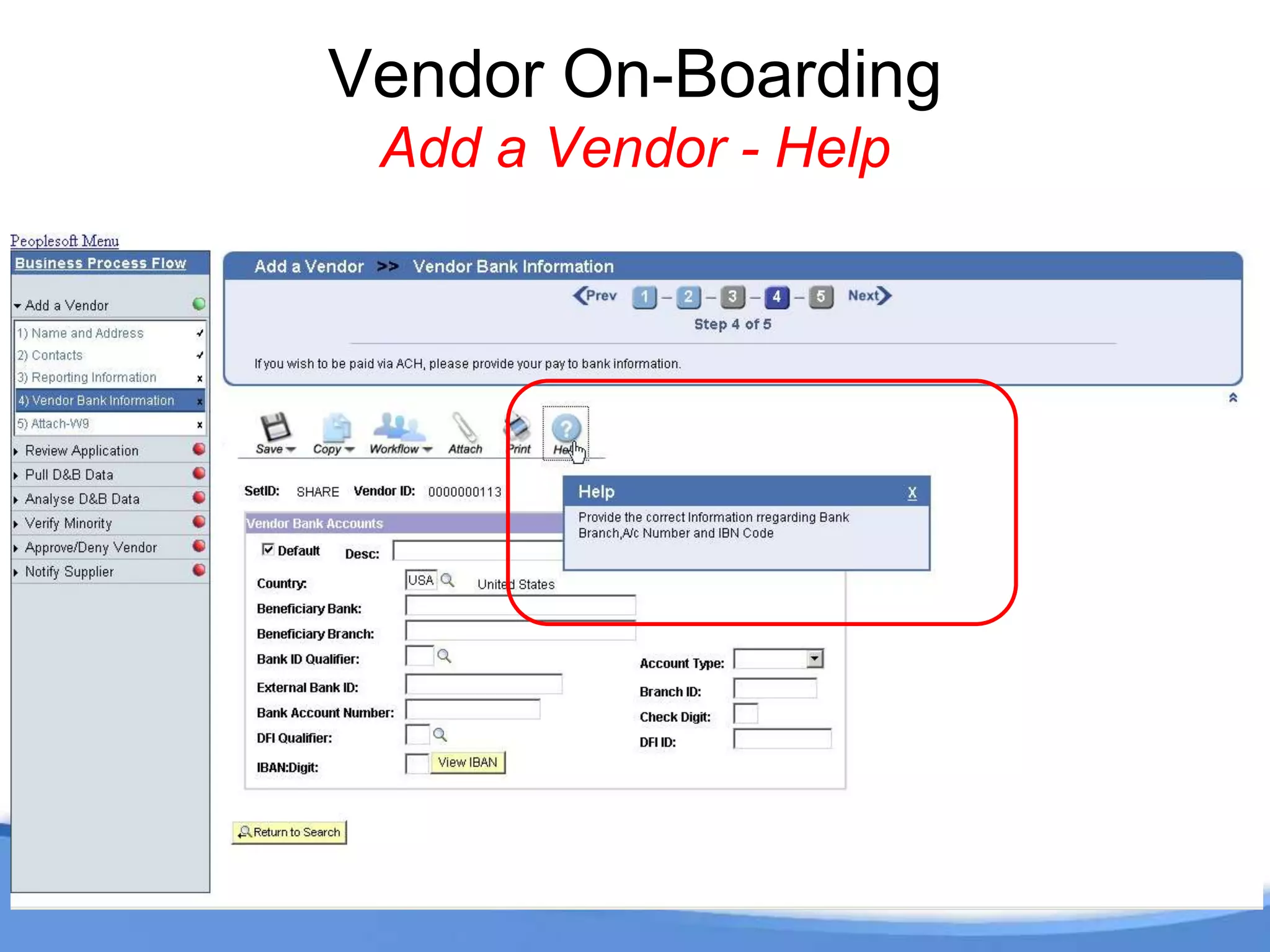 Vendor On-Boarding Add a Vendor - Collaboration