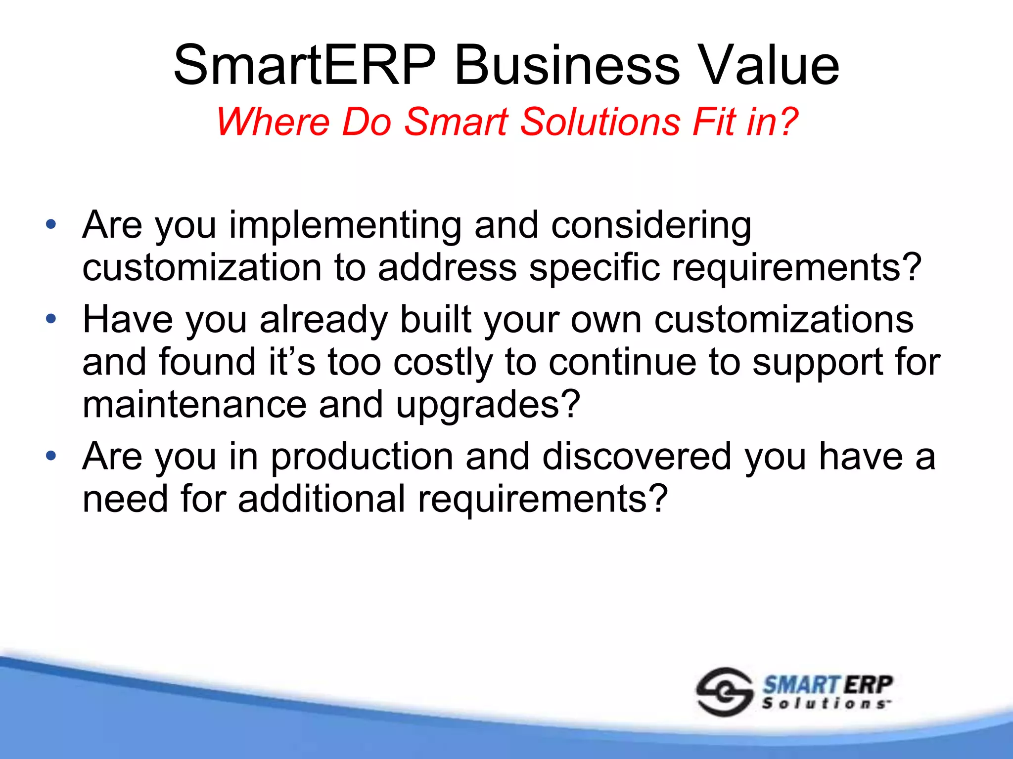 SmartERP: Our Solutions