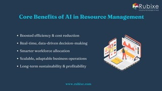 Smarter Resource Management Through AI Services | Rubixe | PDF