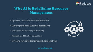 Smarter Resource Management Through AI Services | Rubixe | PDF