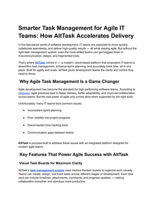 Smarter Task Management Smarter Task Management for Agile IT Teams_ How AltTask Accelerates ...