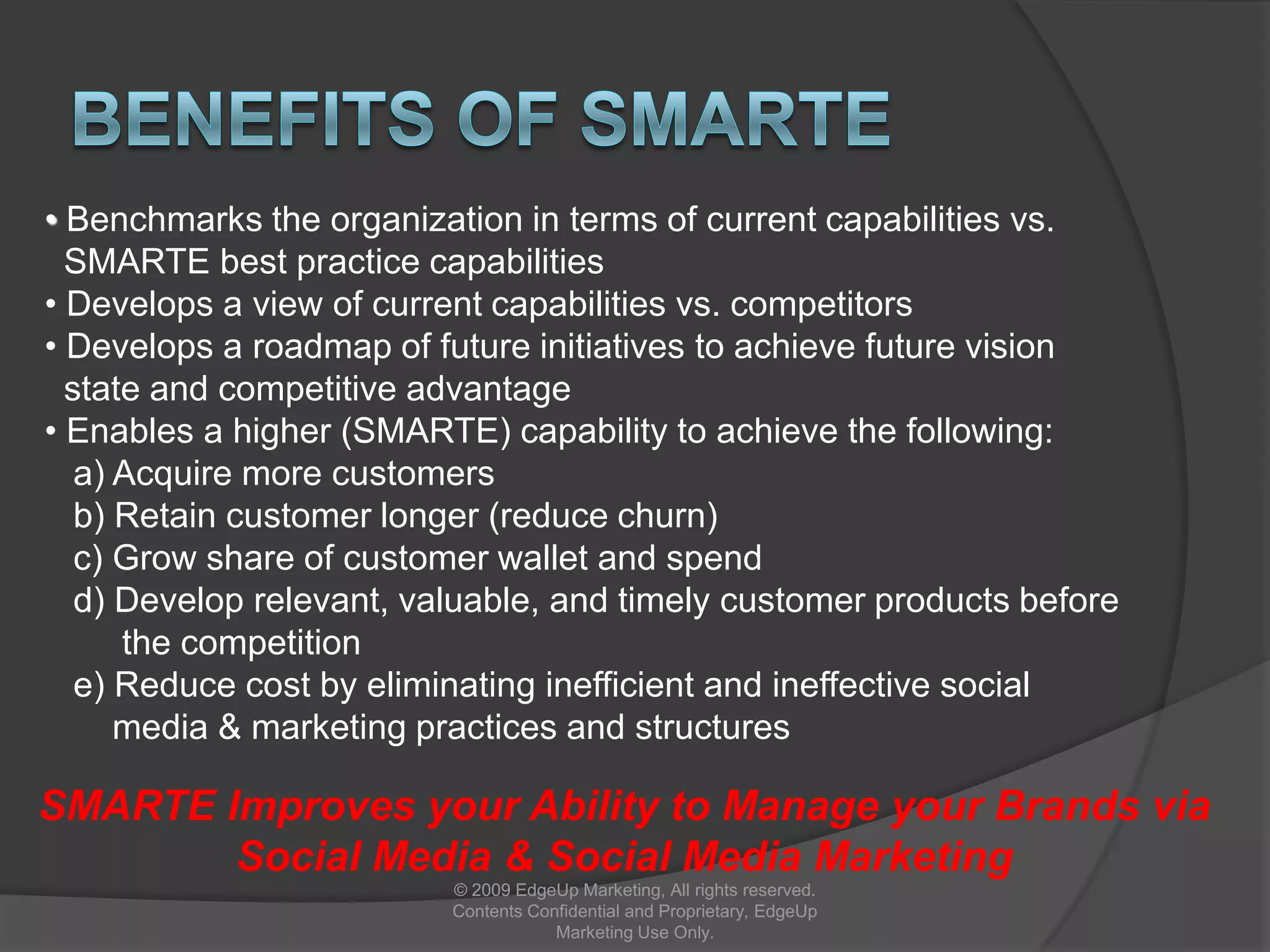 What are the top 3 Questions you should ask social media vendors?n=21of 46 org buyerstotal respondents 145SocialMediaBuyersGuide.com© 2009 EdgeUp Marketing, All rights reserved. Contents Confidential and Proprietary, EdgeUp Marketing Use Only.