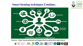 Smart farming techniques Continue..
Source : https://www.pinterest.com/agprodromou/precision-agriculture/
 