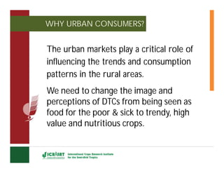 Smart foods campaign : Feed the Future Kenya Accelerated Value Chain Development Program Drought Tolerant Crops (DTC) Value Chain 2015-2018