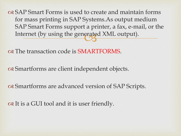SAP Smart forms | PPTX | Desktop Publishing | Computer Software and ...