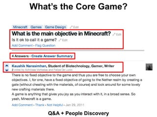 What’s the Core Game?Q&A + People Discovery