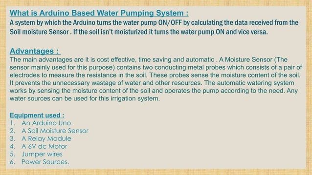 how to build a smart irrigation system with arduino uno | PPTX