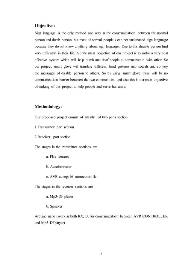 Smart glove hand gesture vocalizer final year report | DOCX | Wearable ...