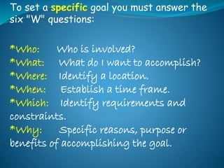 Setting smart goals. | PPTX
