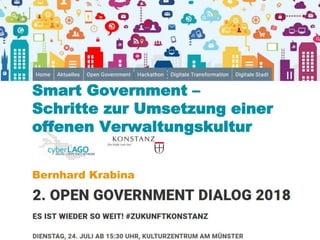 www.kdz.or.at
Smart Government –
Schritte zur Umsetzung einer
offenen Verwaltungskultur
Bernhard Krabina
 
