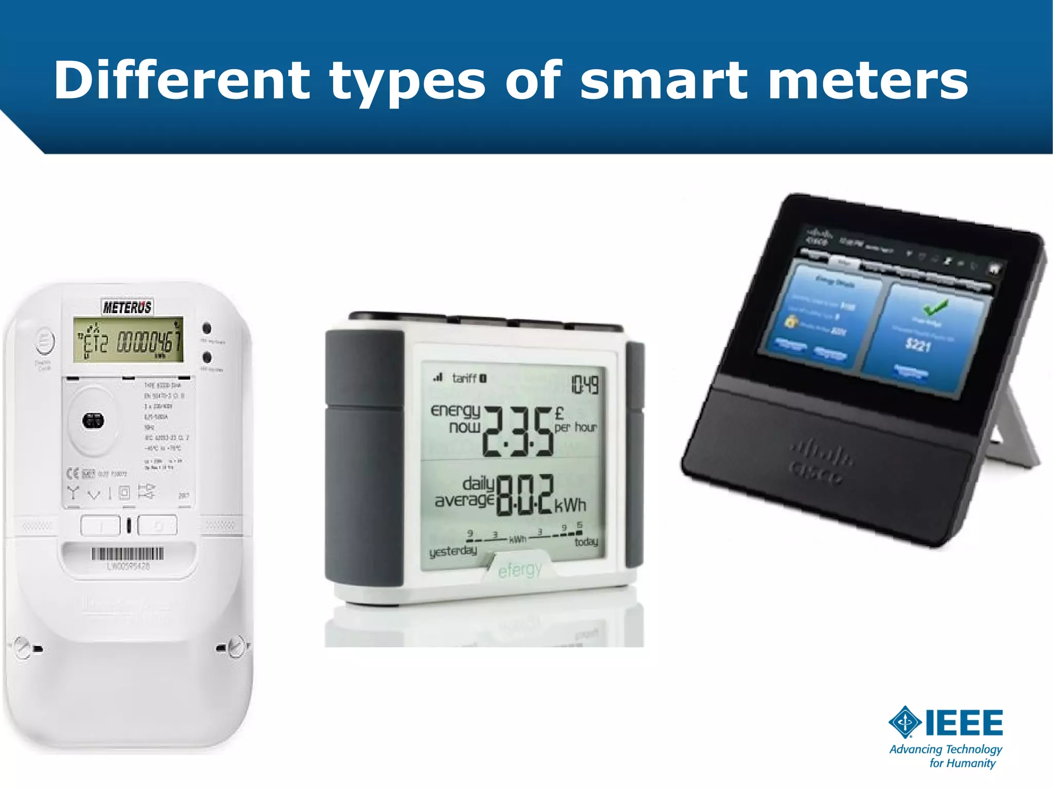 Different types of smart meters
 