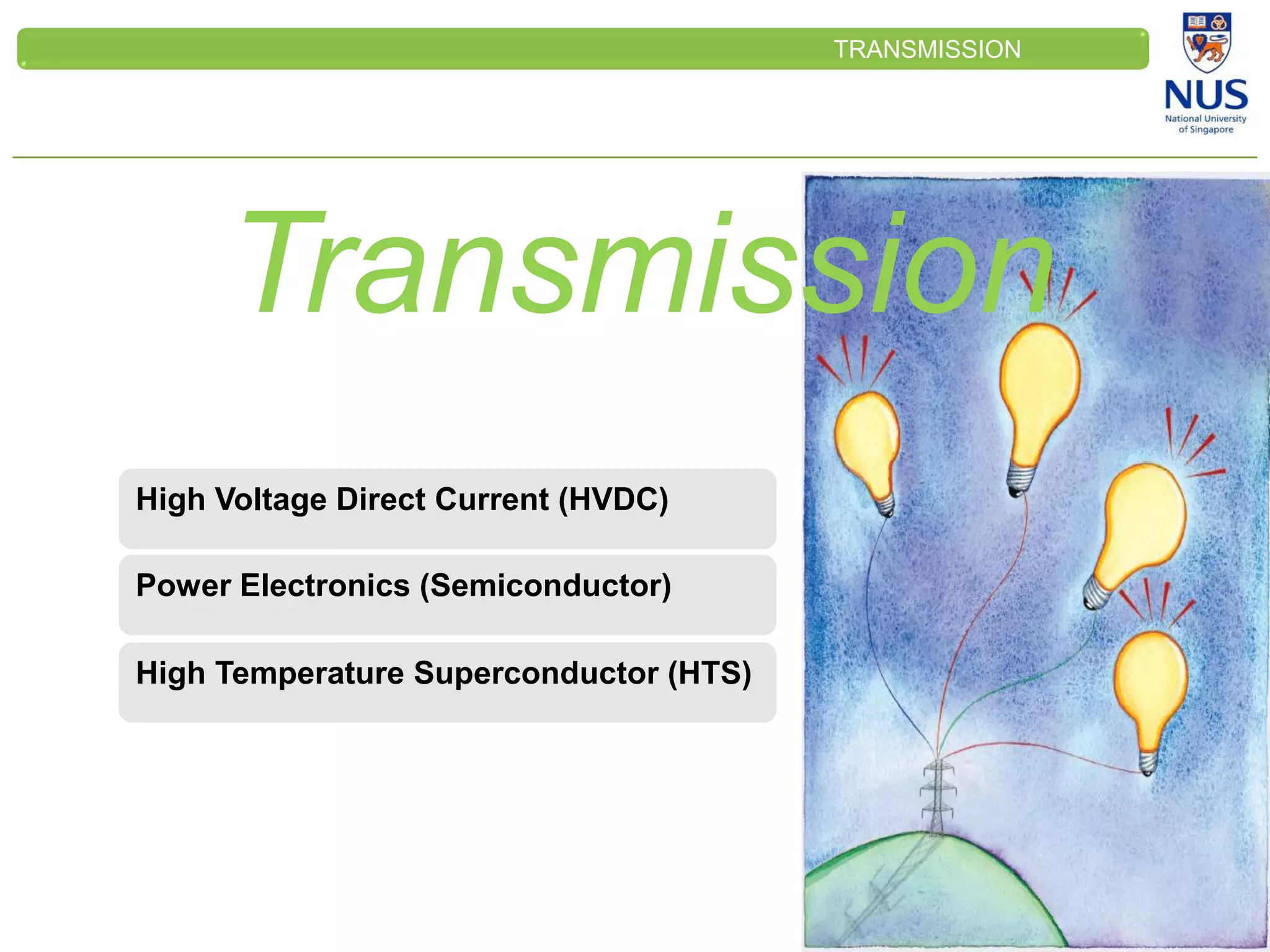 CLEINT
LOGOTRANSMISSION
Transmission
High Voltage Direct Current (HVDC)
High Temperature Superconductor (HTS)
Power Electronics (Semiconductor)
 