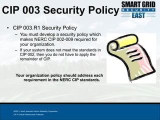 NERC CIP Compliance 101 Workshop - Smart Grid Security East 2011 | PPT