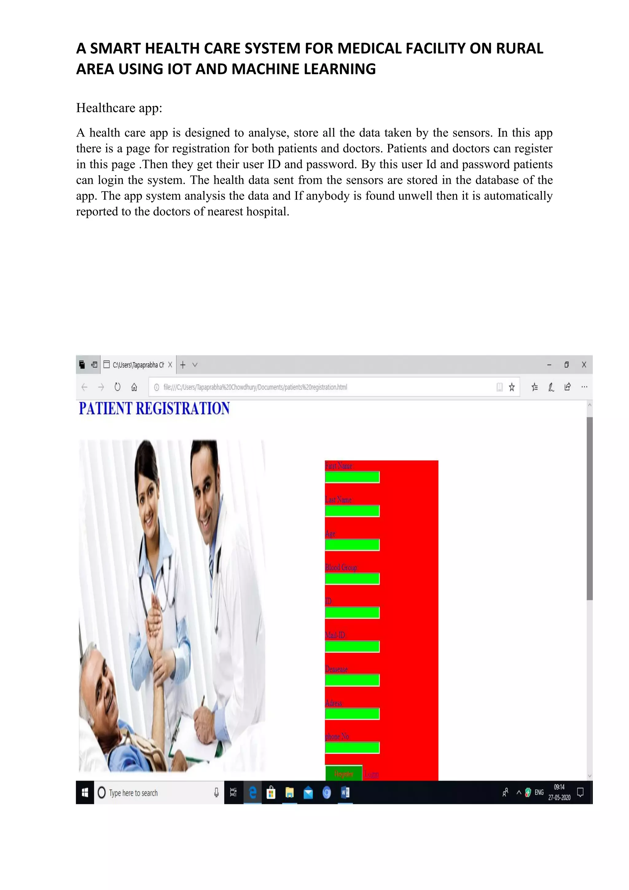 Smart health care System Using IOT and Machine learning | PDF ...