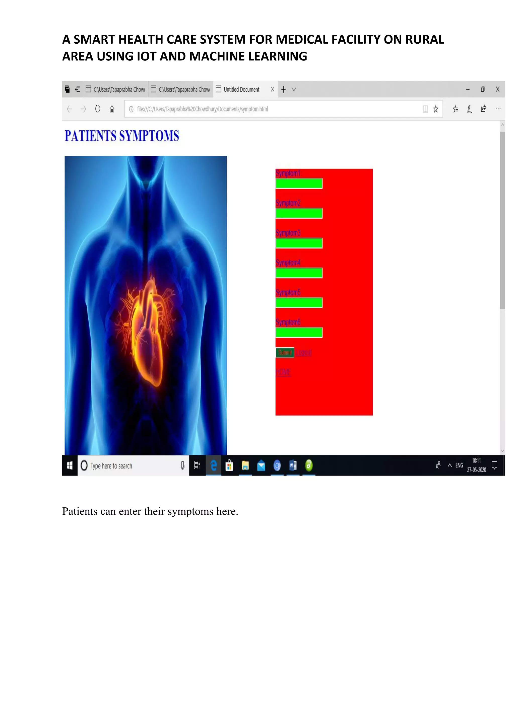 Smart health care System Using IOT and Machine learning | PDF