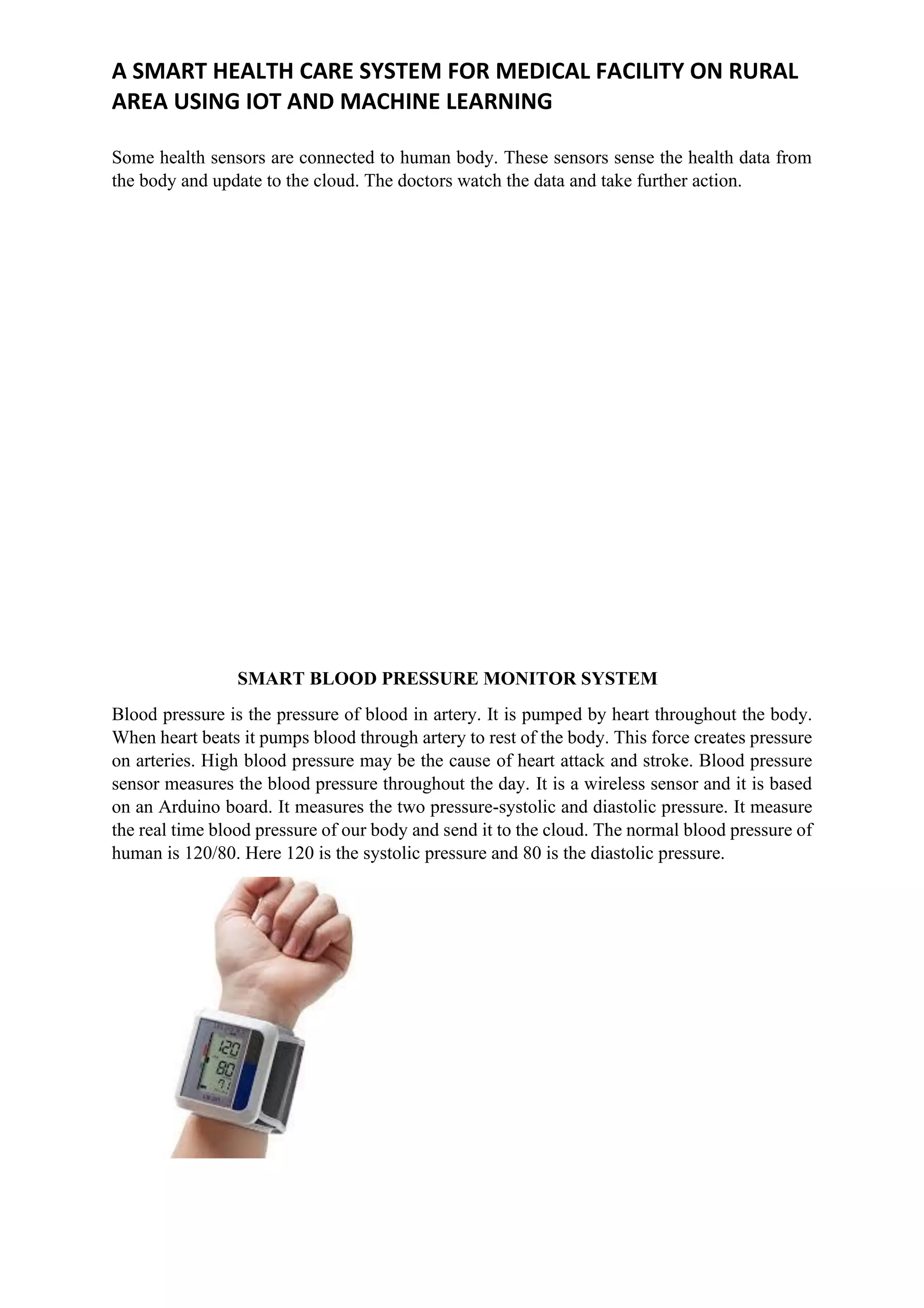 Smart health care System Using IOT and Machine learning | PDF ...