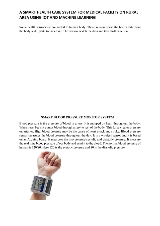 Smart health care System Using IOT and Machine learning | PDF
