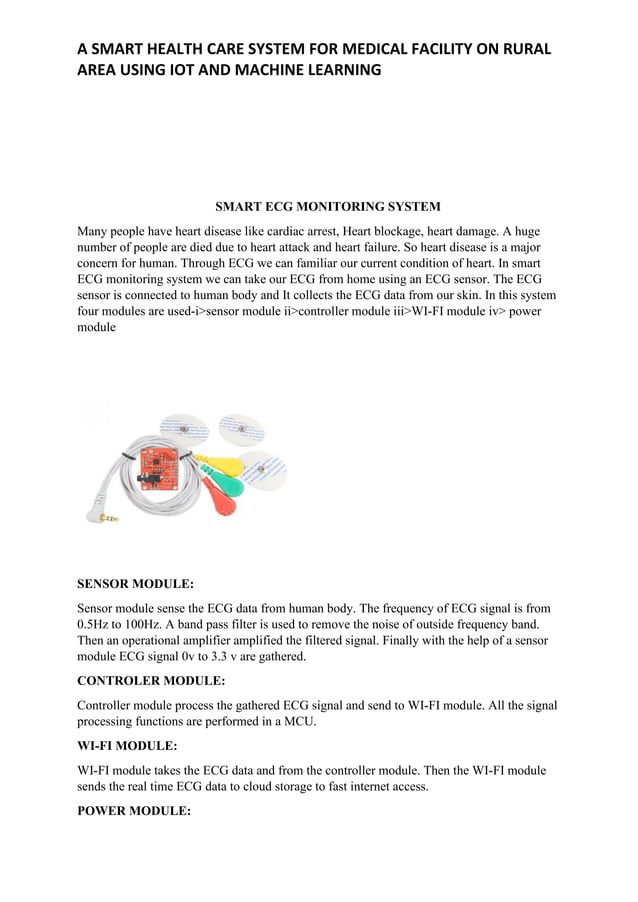 Smart health care System Using IOT and Machine learning | PDF