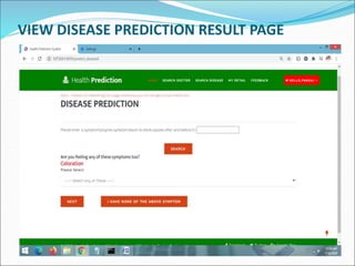 VIEW DISEASE PREDICTION RESULT PAGE
 