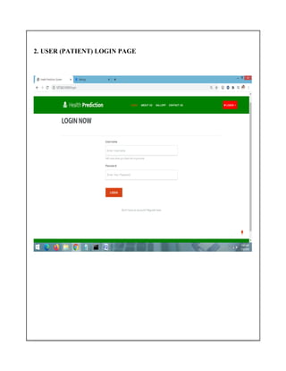 2. USER (PATIENT) LOGIN PAGE
 