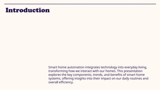 Presentation on smart Home Automation project ppt | PPTX