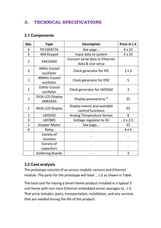 Smart home project technical paper | DOCX