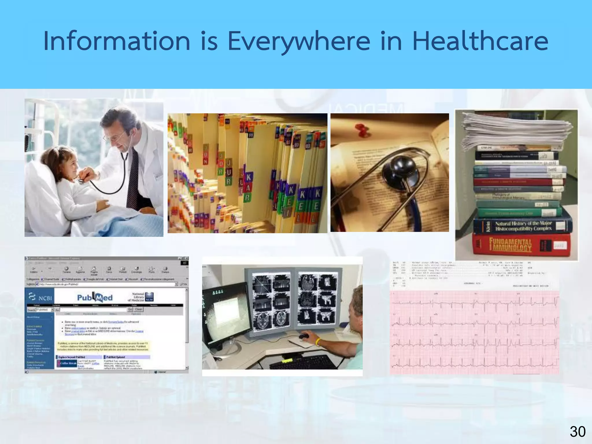 30
Information is Everywhere in Healthcare
 