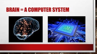 BRAIN = A COMPUTER SYSTEM
 