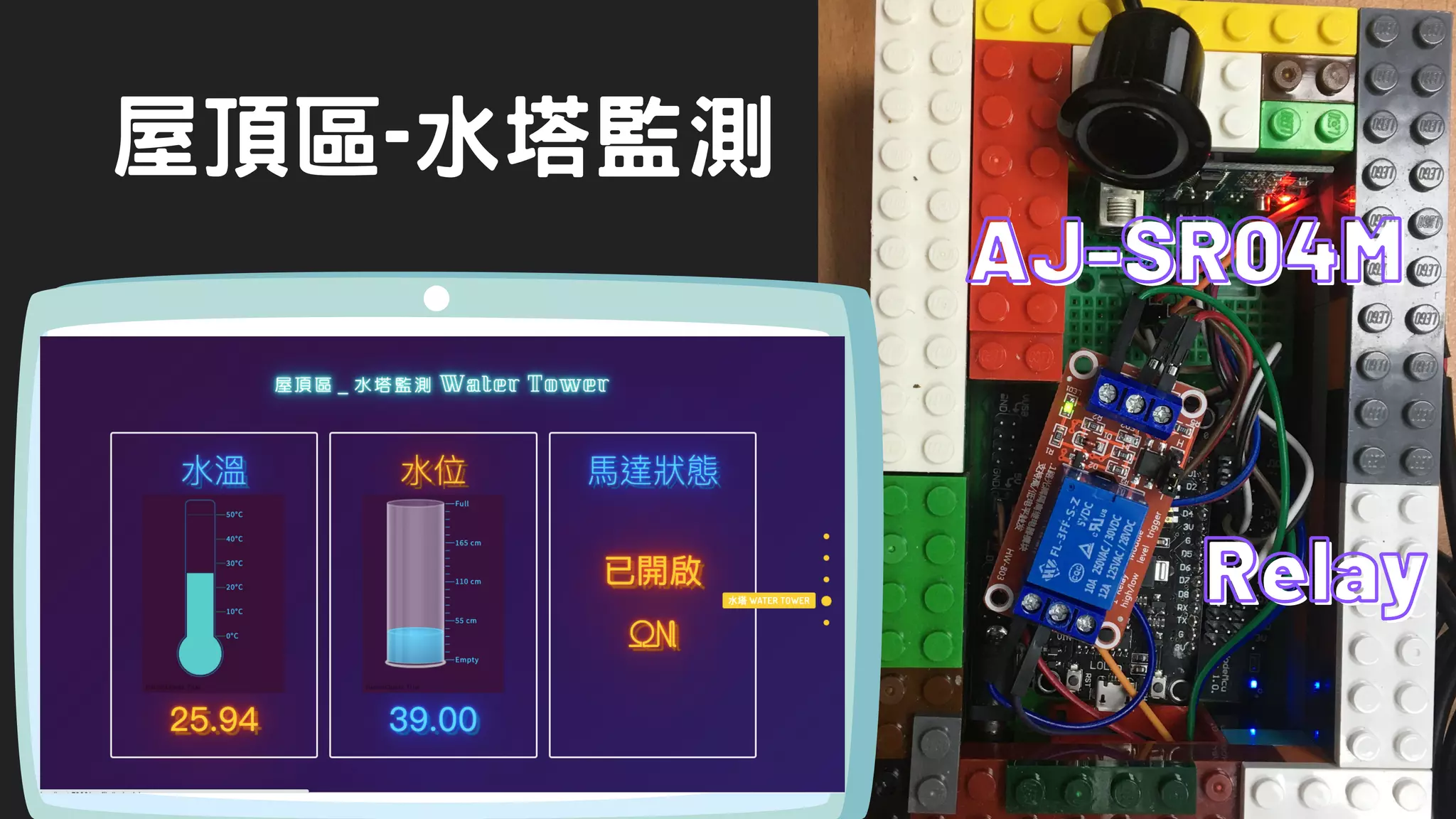 屋頂區-水塔監測
RelayRelayRelay
AJ-SR04MAJ-SR04MAJ-SR04M
 