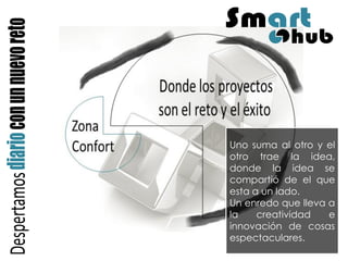 Uno suma al otro y el otro trae la idea, donde la idea se compartió de el que esta a un lado. 
Un enredo que lleva a la creatividad e innovación de cosas espectaculares.  