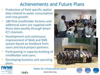 Smart-ICT for irrigation and flood advice to smallholders in Africa