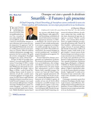 "Smartlife" Rotary Conference  October 13th 2011 published on Voce del Rotary, Italian