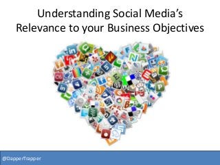 Understanding Social Media’s
Relevance to your Business Objectives
@DapperTrapper
 