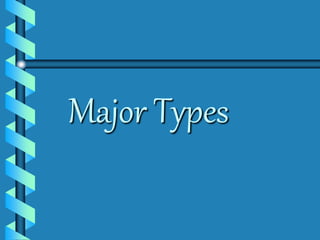 Major Types 
 