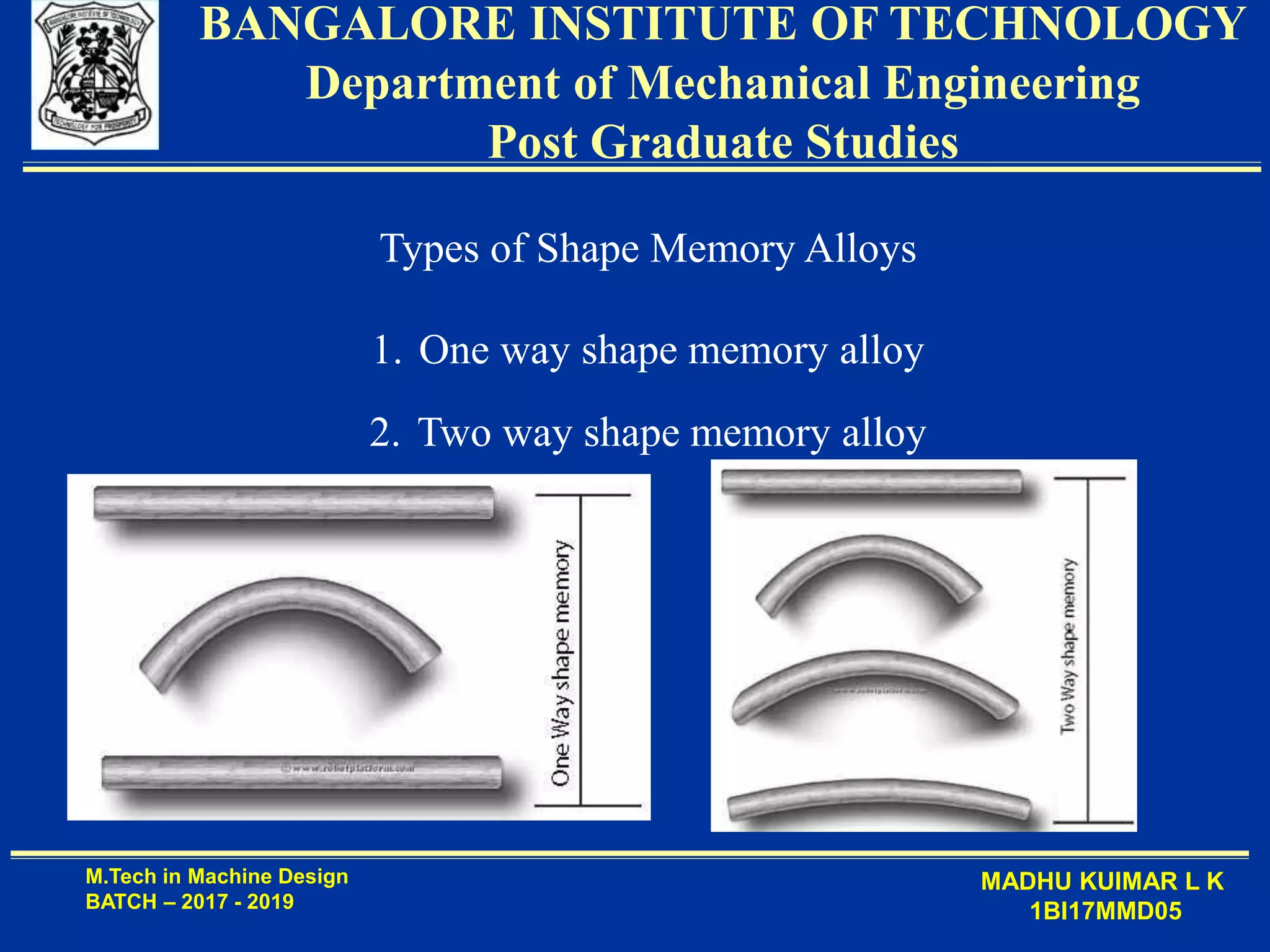 APPLICATION OF THE SHAPE MEMORY ALLOY IN ROBOTICS | PPT