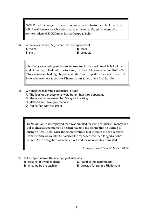 spm 1119 module 2010 Spm english 1119 past year papers paper 1 2010 - describe the most popular student in your write a story that ends with: and so i became a better person. spm 1119 module 2010 Spm english 1119 past year papers paper 1 2010 - describe the most popular student in your write a story that ends with: and so i became a better person.
